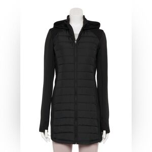 Women's Tek Gear Hooded Long Mixed-Media Jacket